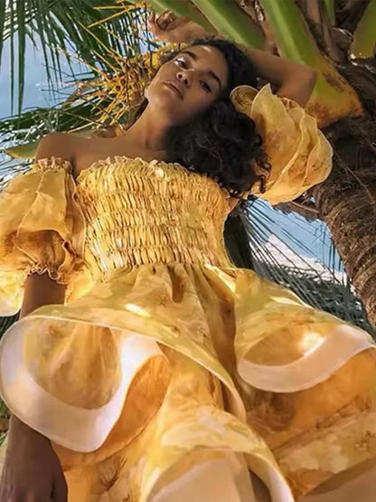 1 Luxury Off Shoulder Ruffle dress