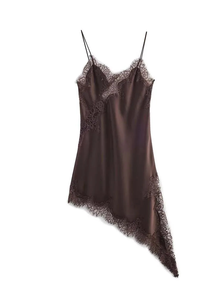 Zara Lace Asymmetric Dress- 24 hrs - Shellss