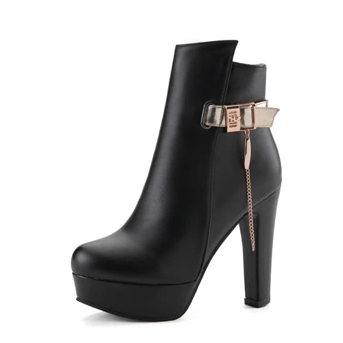 Fashion Ankle Boots For Women High Heels Buckle