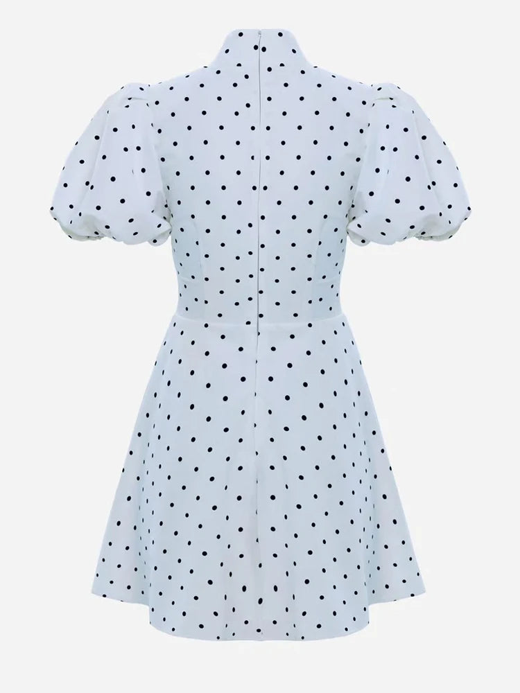 Retro Polka Dot Mini A-line Dress