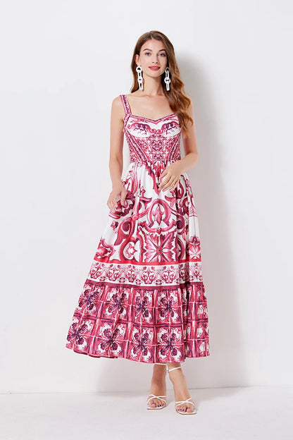 Queen Majolica Print Italian Dress