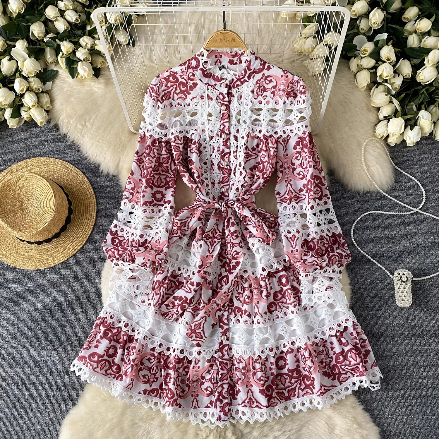 French Vintage cut out lace