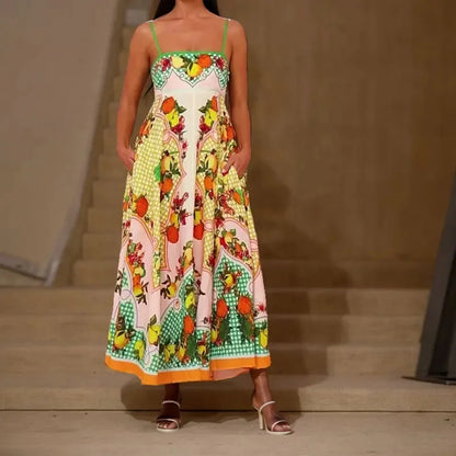 Graffiti multi Print summer Midi paradise