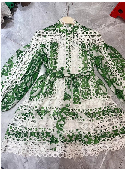 Retro palace wind crochet Lantern sleeve