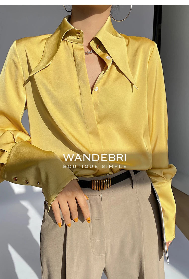 Stylish Elegant Turn Down Collar