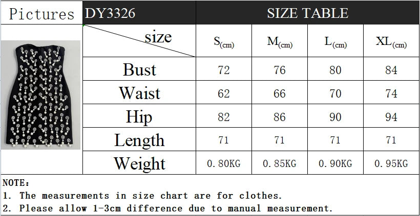 Luxury Beading Bandage Dress