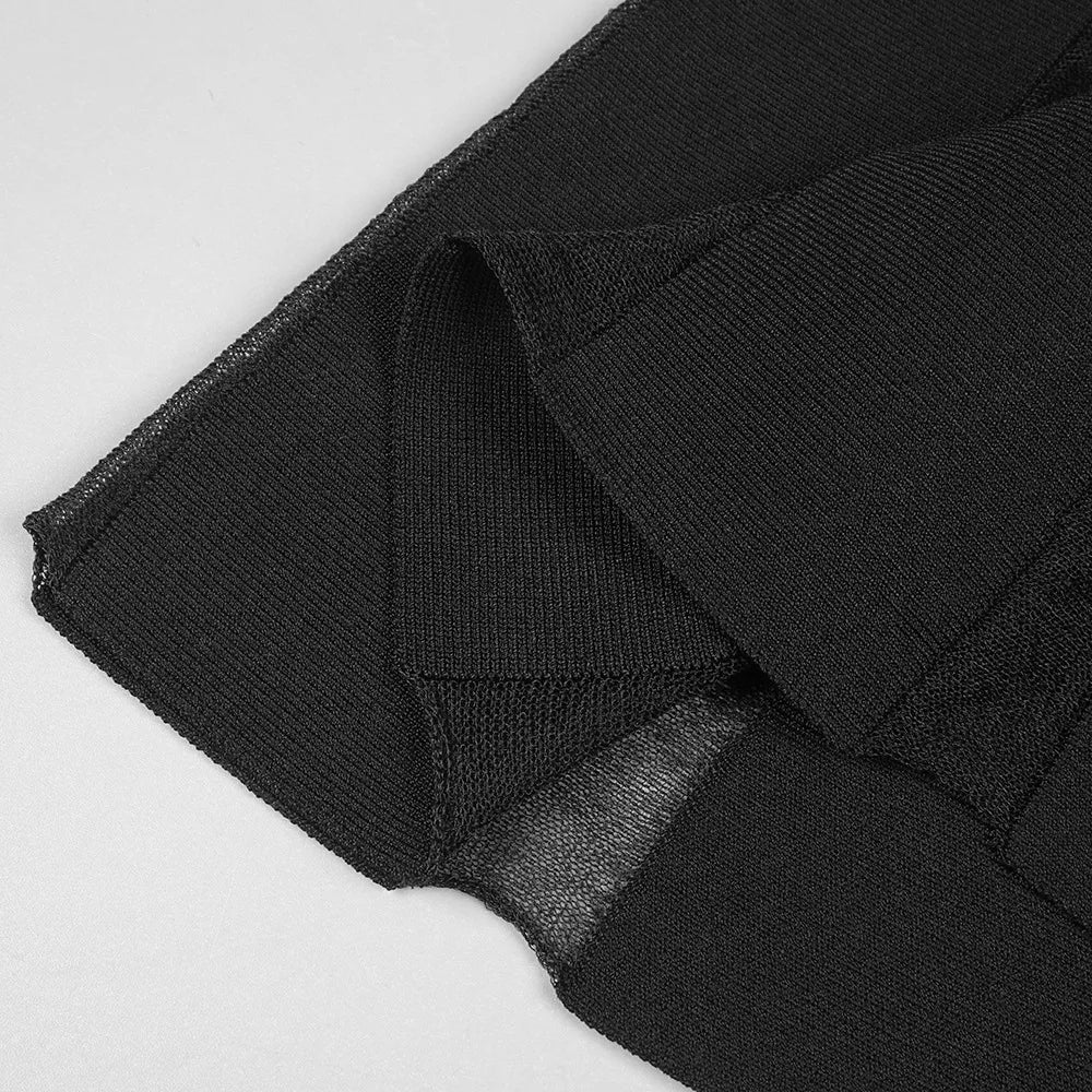 Semi Sheer Black Dress- Party Premium collection