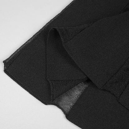 Semi Sheer Black Dress- Party Premium collection