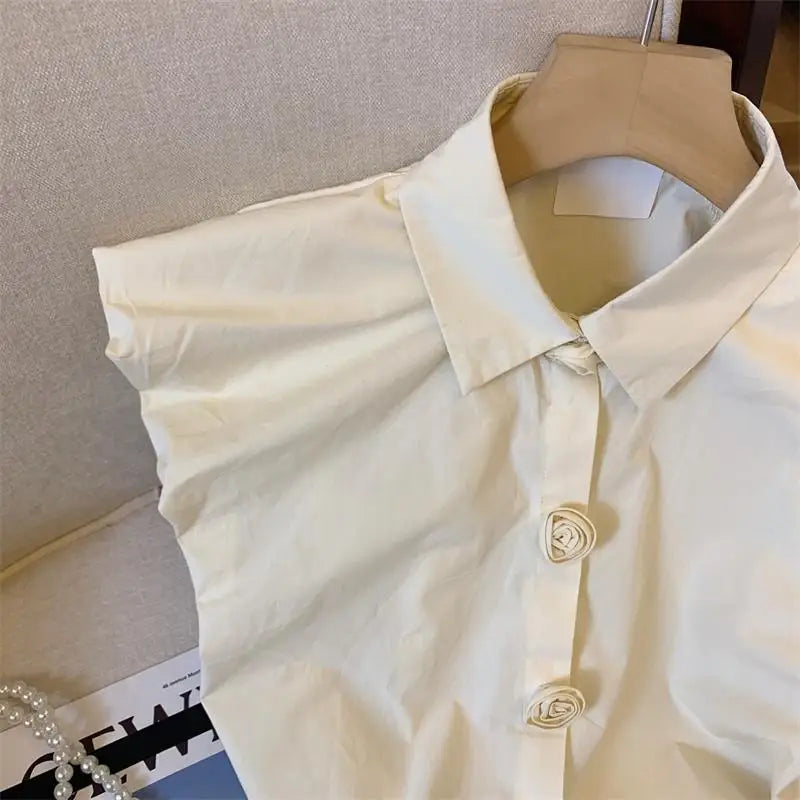 Batwing Button Summer Sweet Korean Fashion