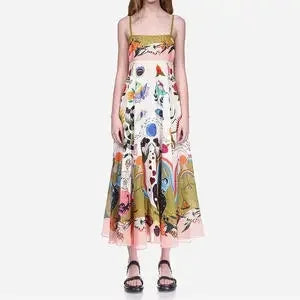 Graffiti multi Print summer Midi paradise