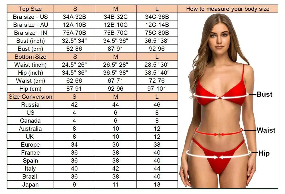 4PCS Bikini set