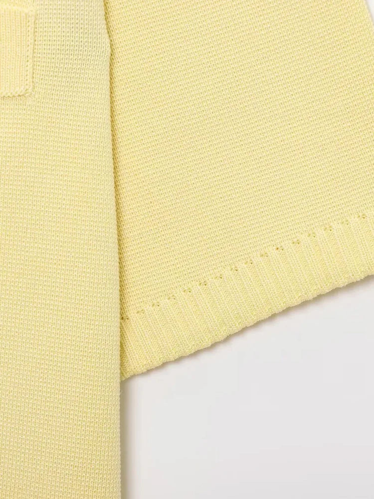 Knitwear Button Ladies Short Sleeve