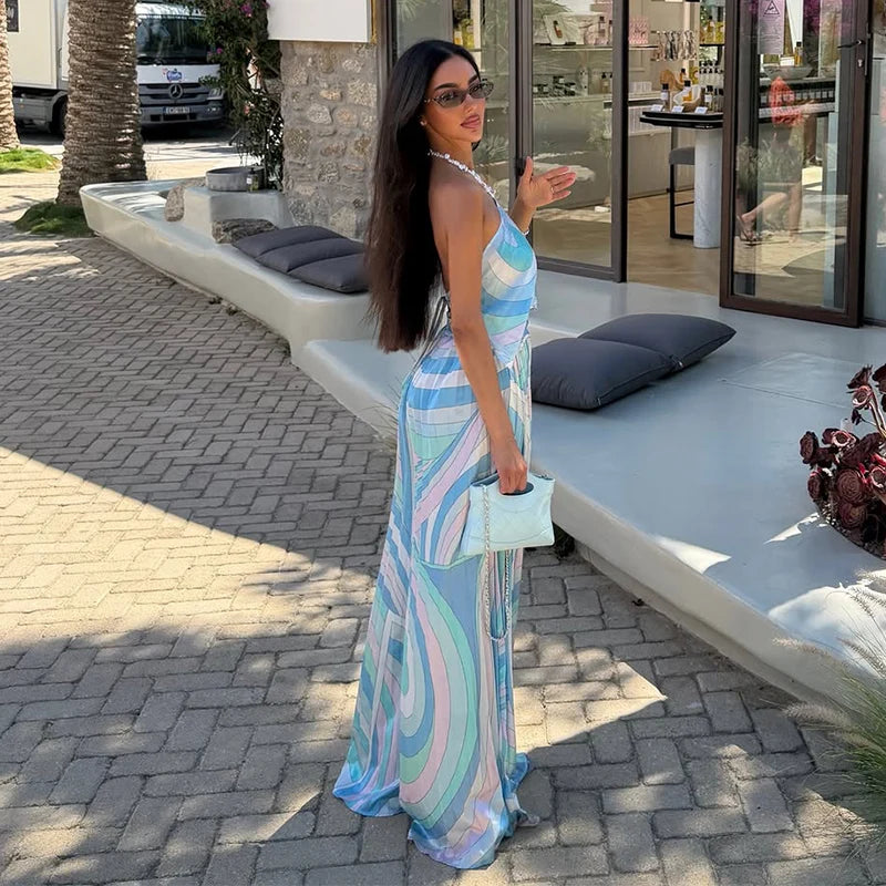 Pucci Light Blue iced blue HAlter neck