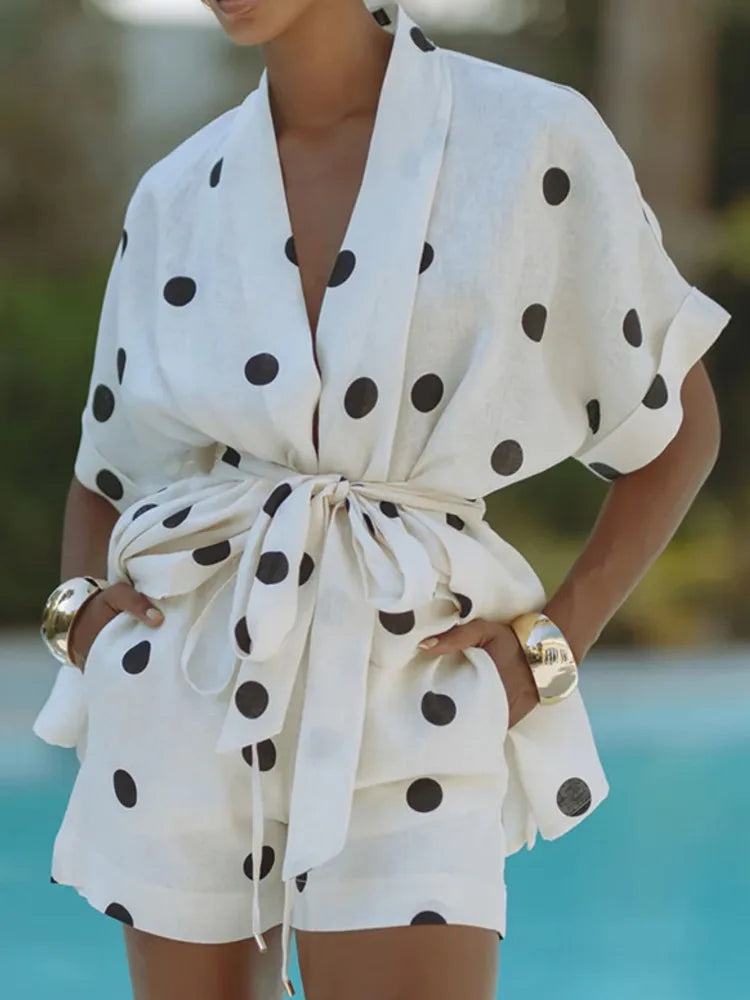 Batwing white Polka Set - Shellss