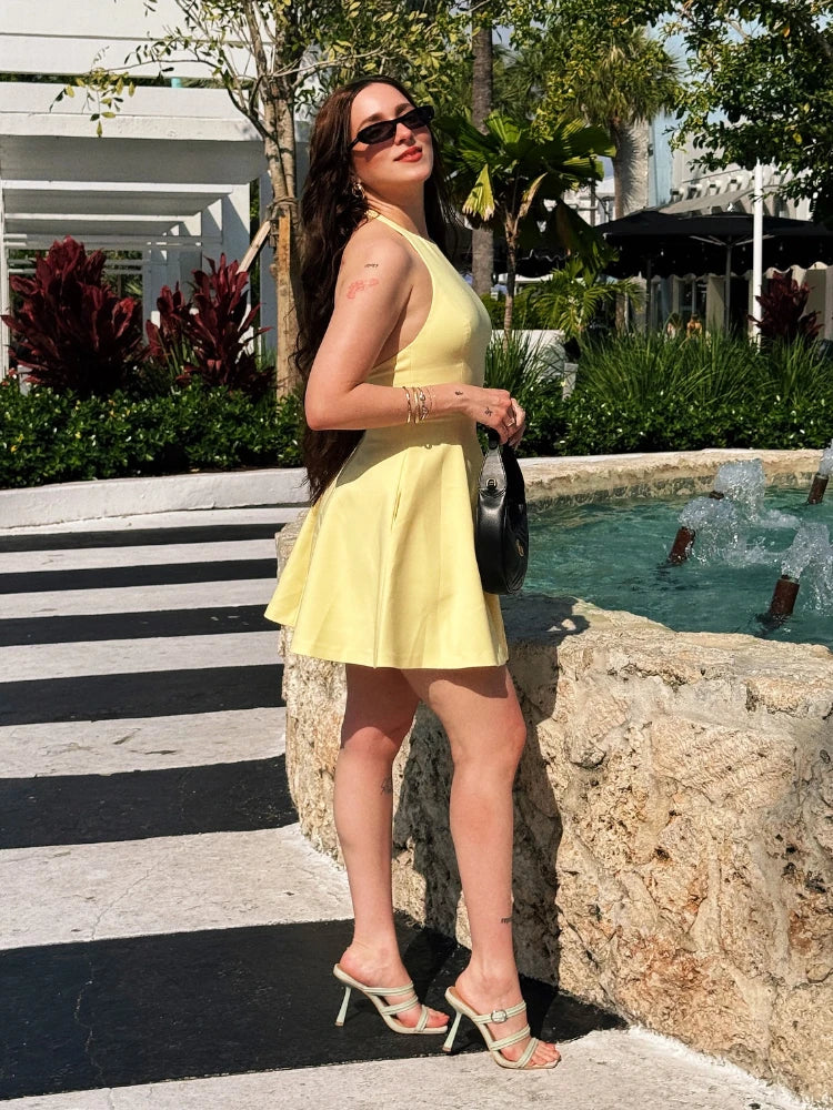 1 Yellow Mini Dress- Super Trendy