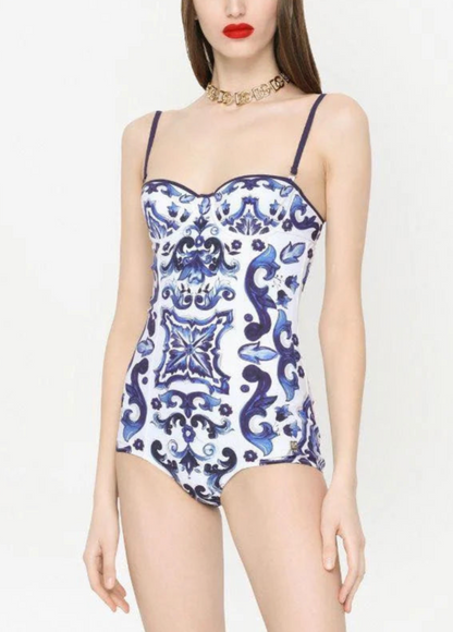 1Dolce Queen majolica Print Bikini