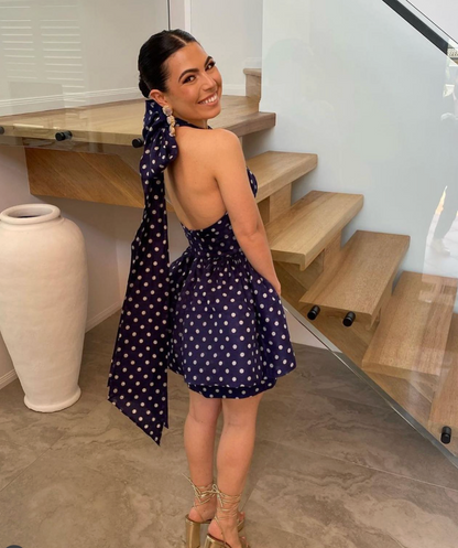 Vintage polka dots navy Dress