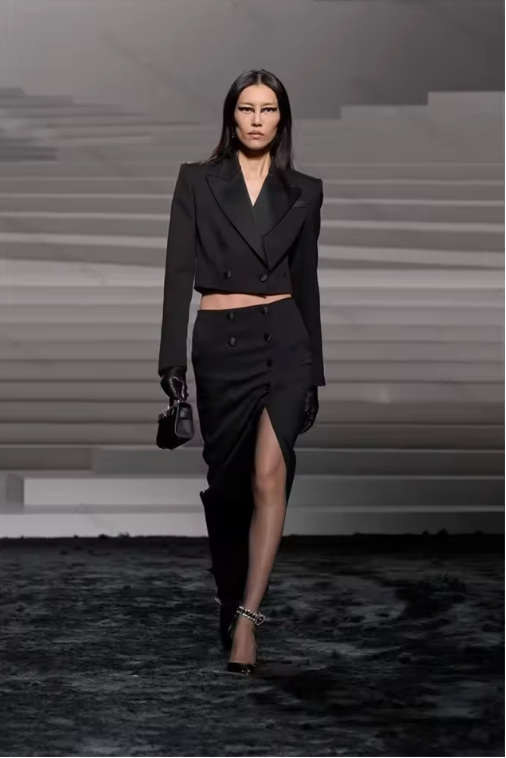 Black Tuxedos Skirt Set