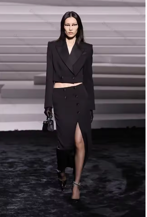 Black Tuxedos Skirt Set