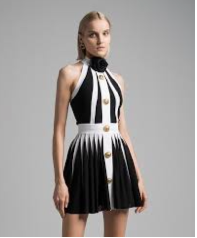 Balmain Black an White Halter