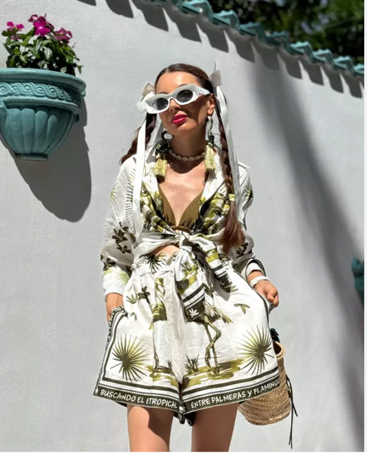 1 Palm shirt & shorts