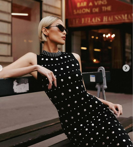 Sandro Riveted Black Dior Dress