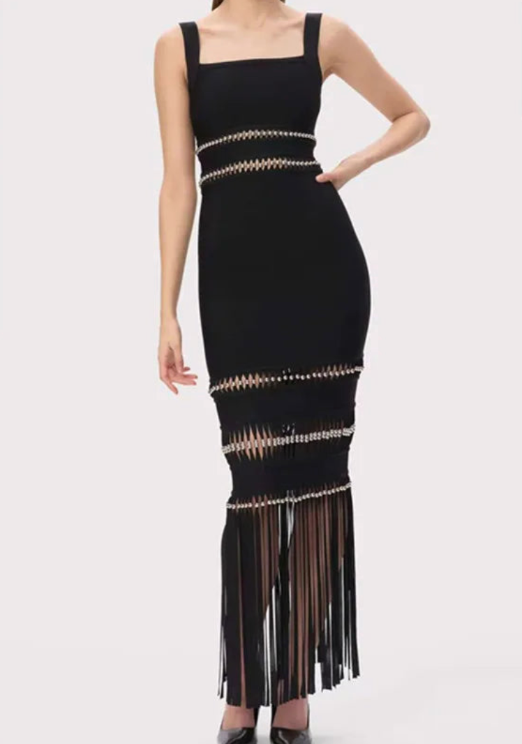 Celebrity Bandage Tassel Dress - Herve Leger spark - Shellss