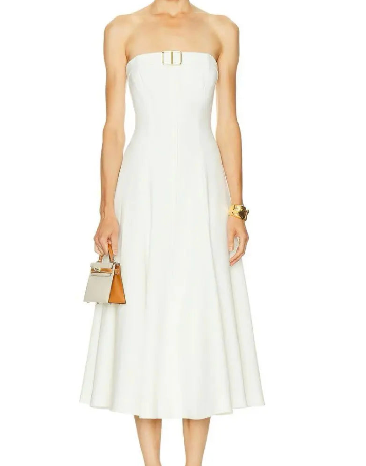 Alexis Pears White Black Midi - Shellss