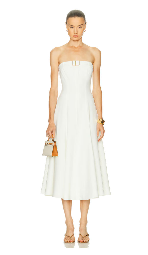 Alexis Pears White Black Midi - Shellss