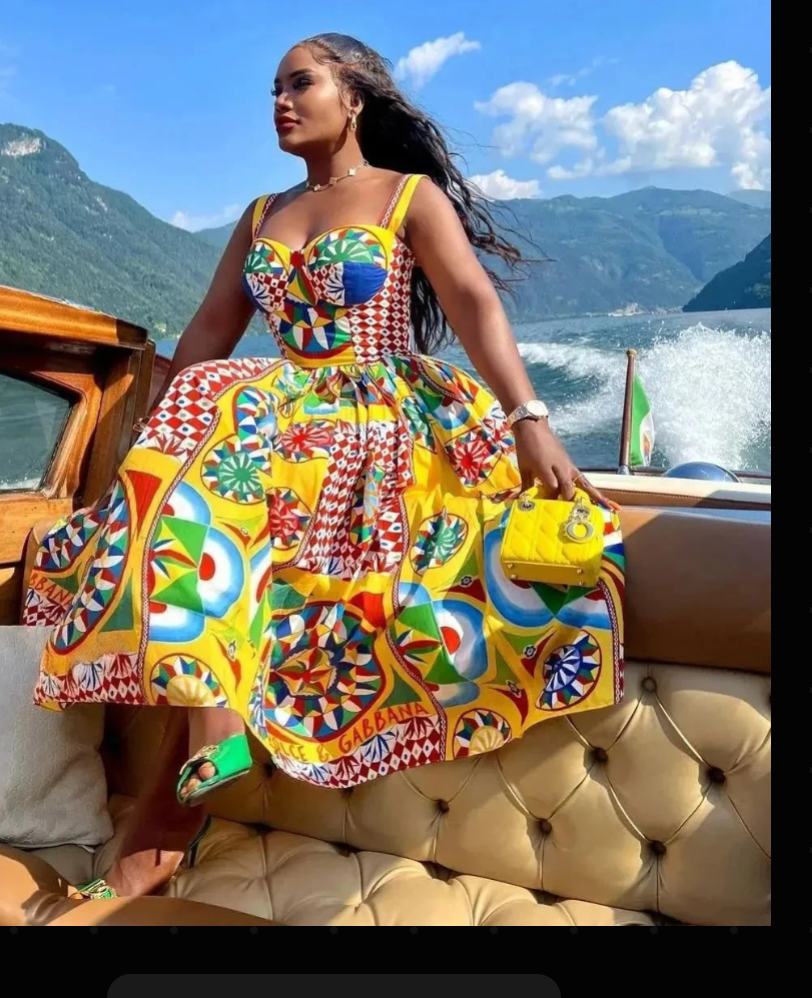 Dolce Yellow Multicolor Dress