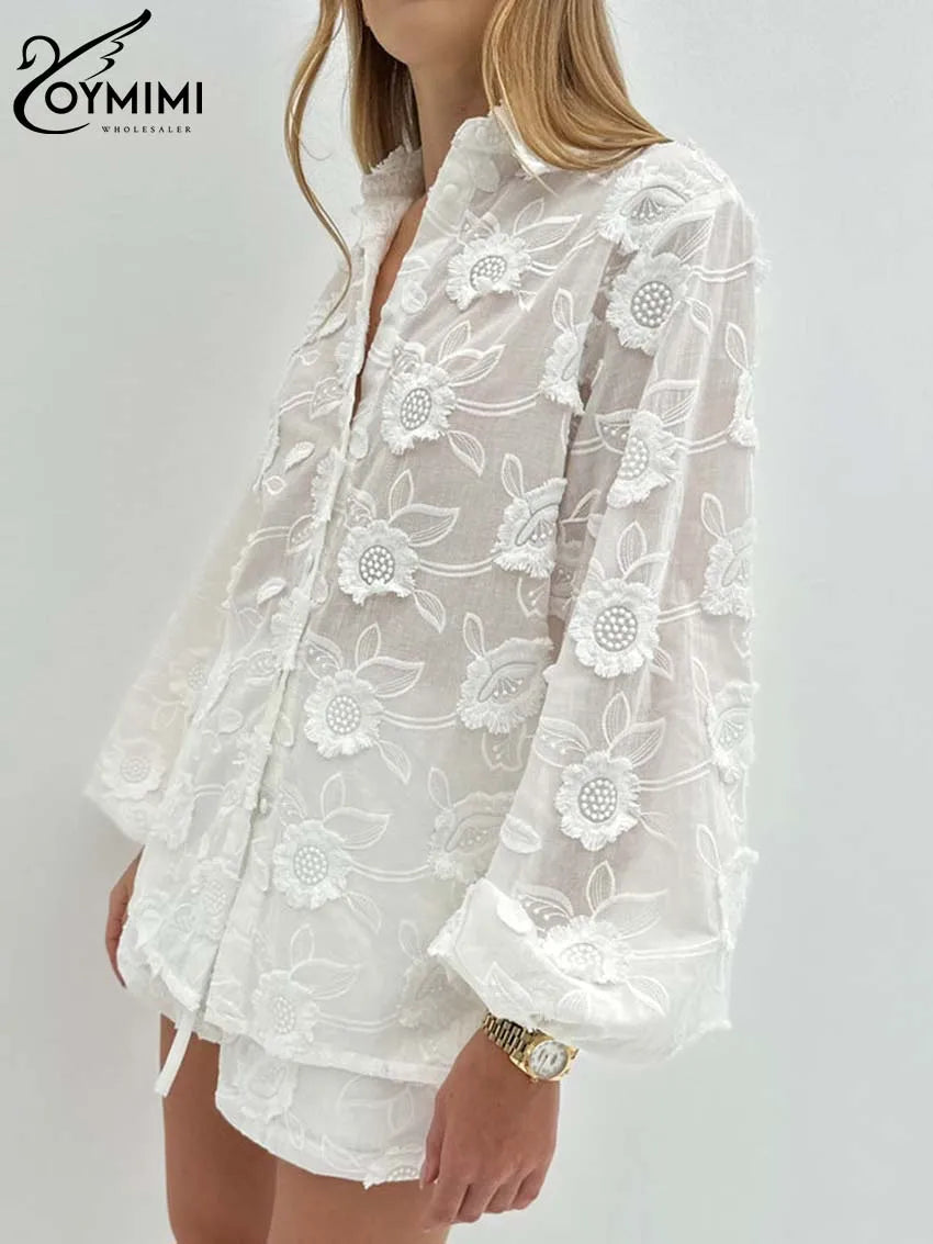 Summer White 2 Piece Co ord Shorts Sets - Shellss