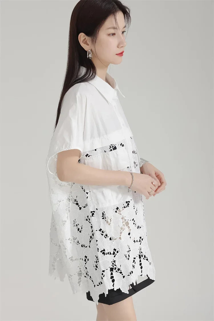 Lace Embroidery Shirt