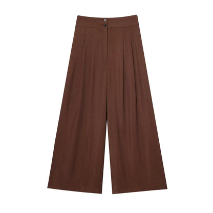 Butter yellow Wide-leg Pants Set