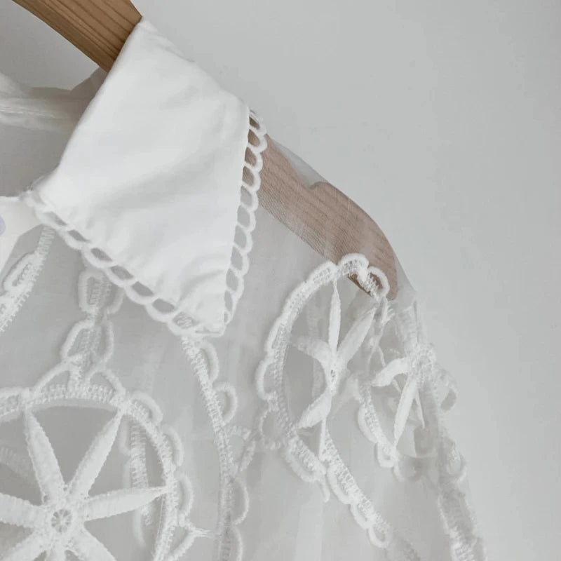 Embroidery lace royal lake como Shirt