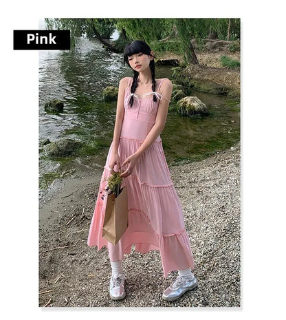 French Summer Waist Cinched A- Line Midi