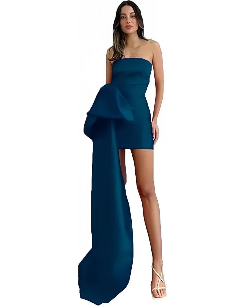 Satin party Dresses Short A Line