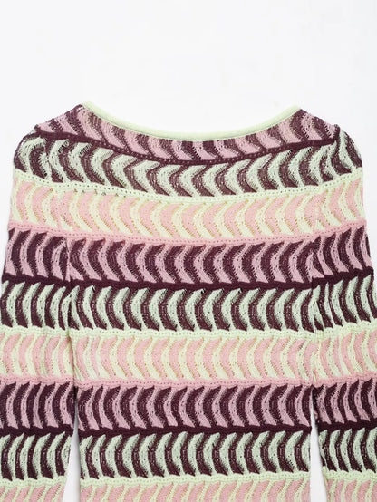 Textured Knit zigzag pattern Dress