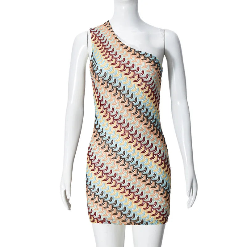 1 Knitted zig zag Mini Dress