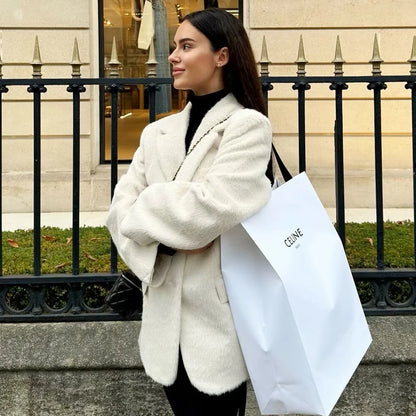 WHite Faux Fur Coat
