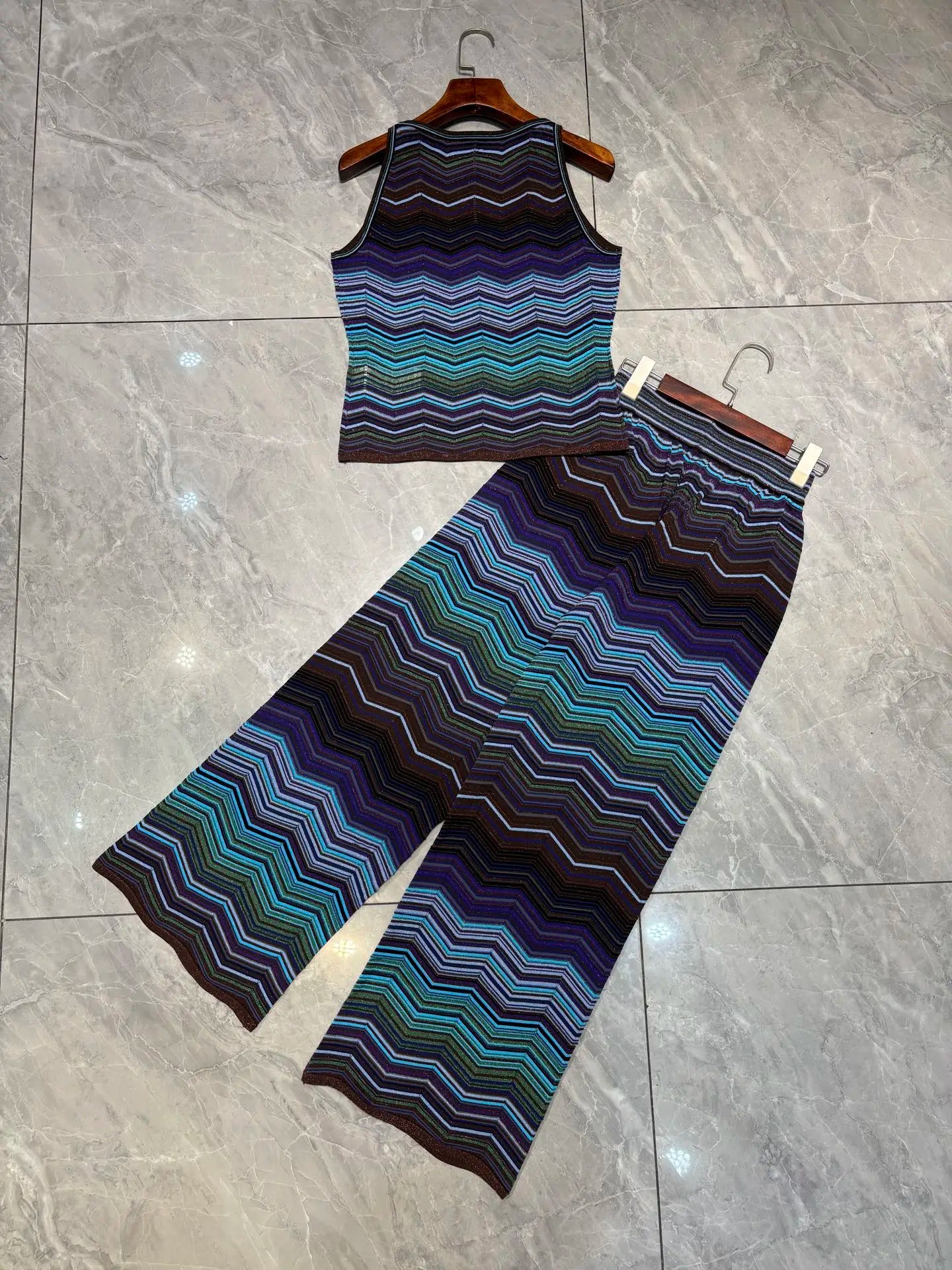 Missoni Chevron Metallic Pants Set