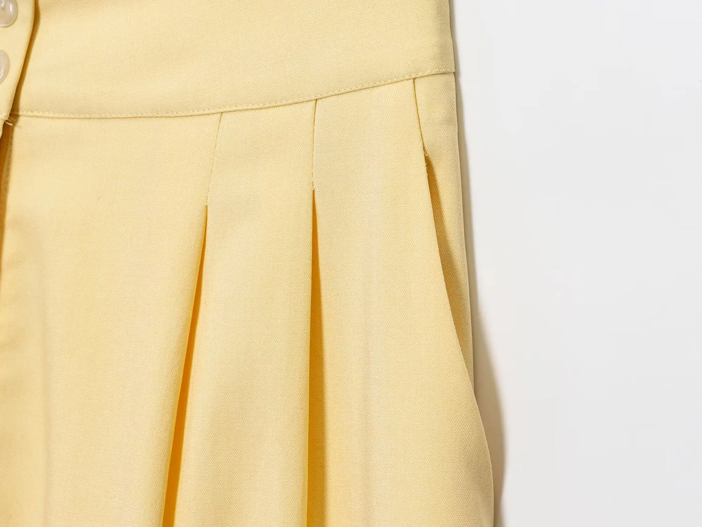 Butter yellow Wide-leg Pants Set
