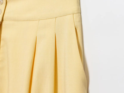 Butter yellow Wide-leg Pants Set