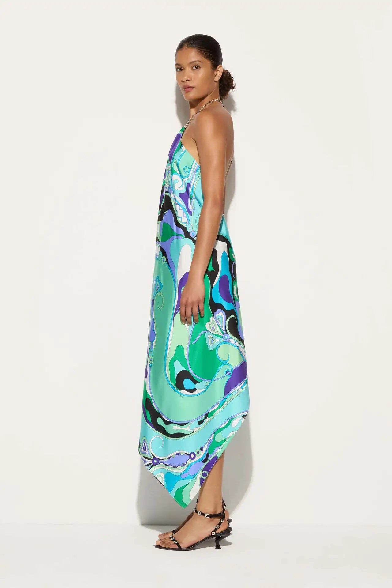 Sexy Printed Halter Maxi Dress Women Fashion Sleeveless Backless Loose Irregular Dresses 2026 Summer Lady Beach Vacation Robe