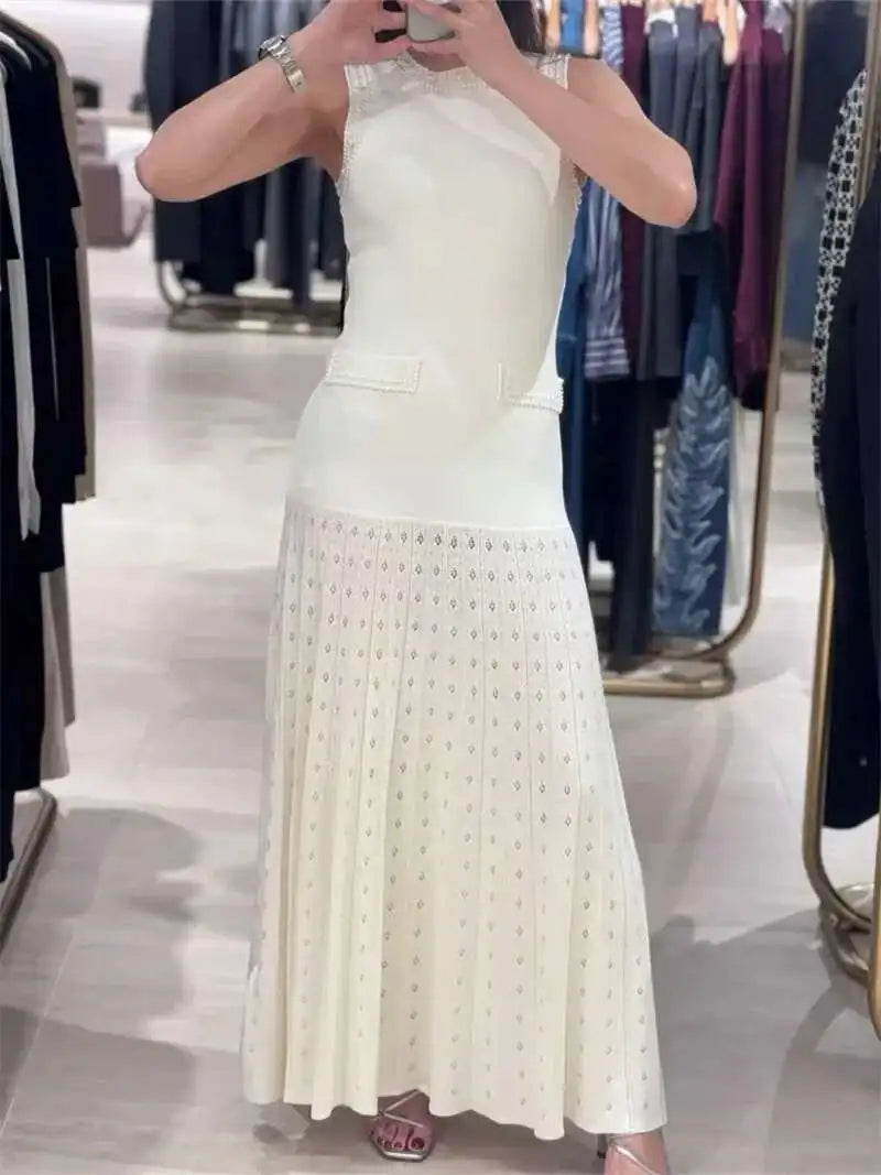 Sandro pearl knit dress