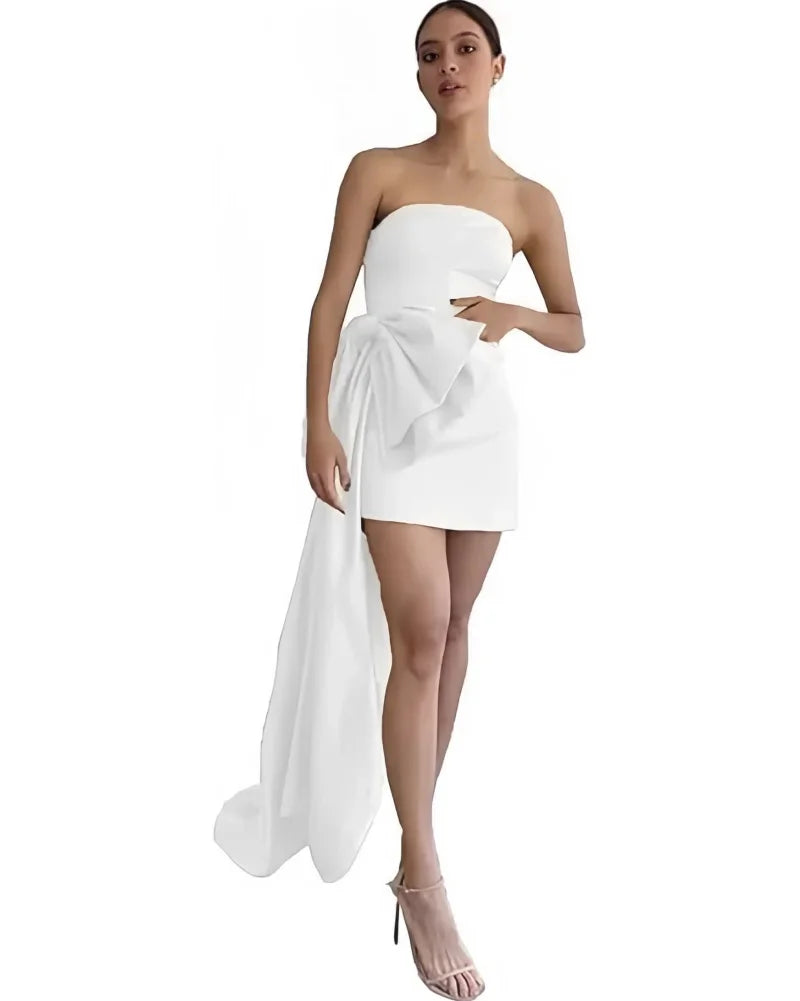 Satin party Dresses Short A Line