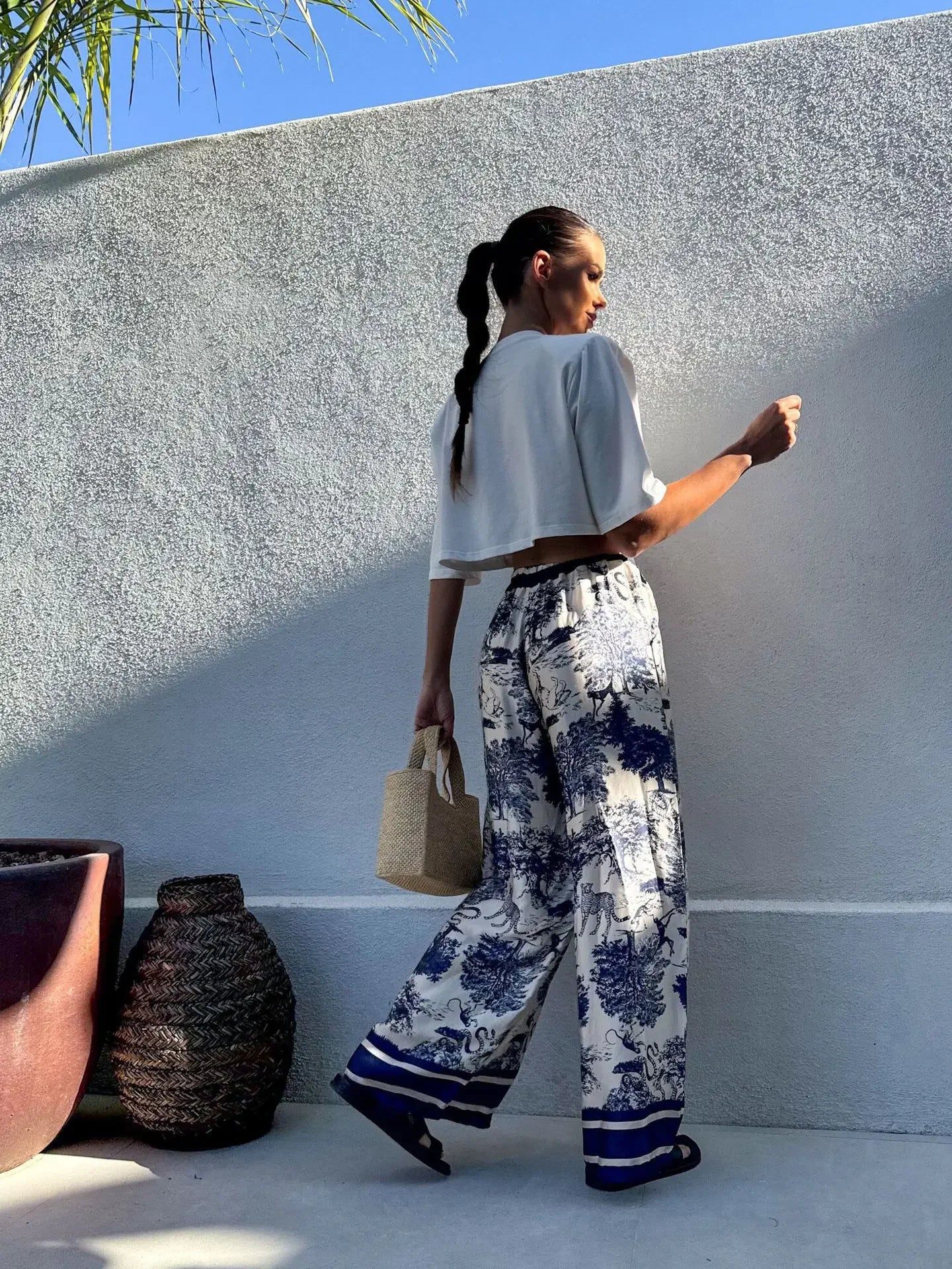 Bohemian Wide Leg Casual Pants