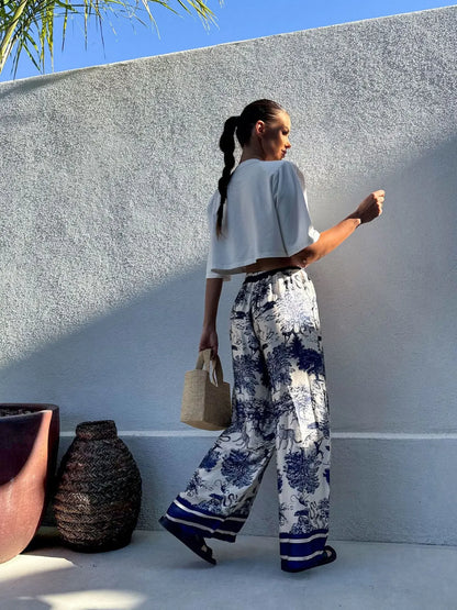 Bohemian Wide Leg Casual Pants