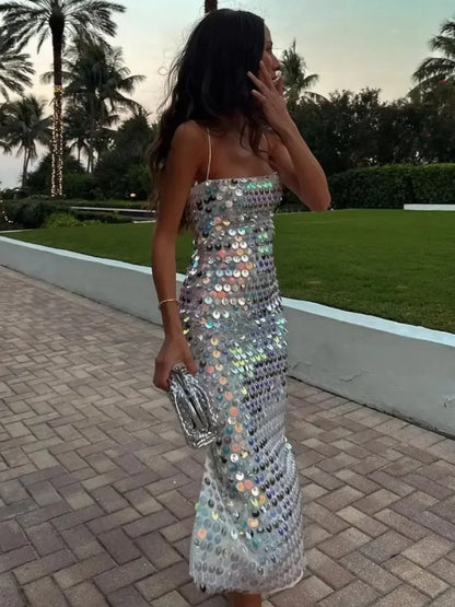 Beaded Irregular Dress Sequin Party
