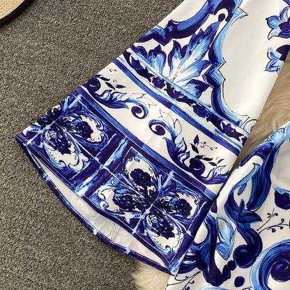 Summer Runway Blue And White Dolce Dress