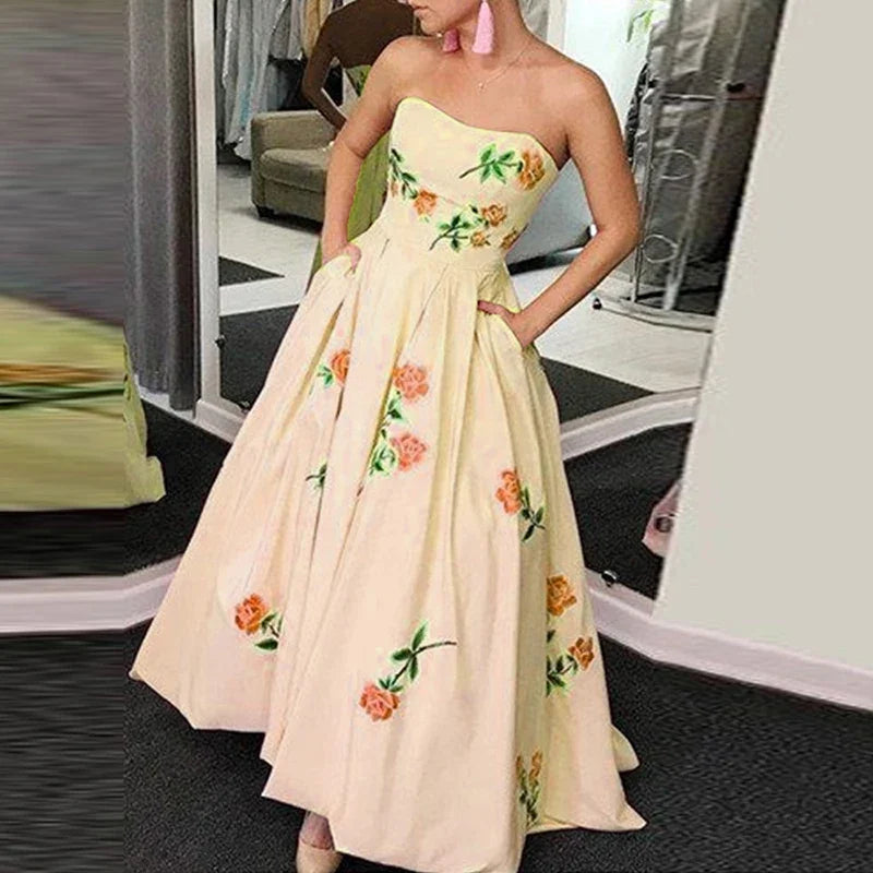 Strapless Long Party Dresses clio